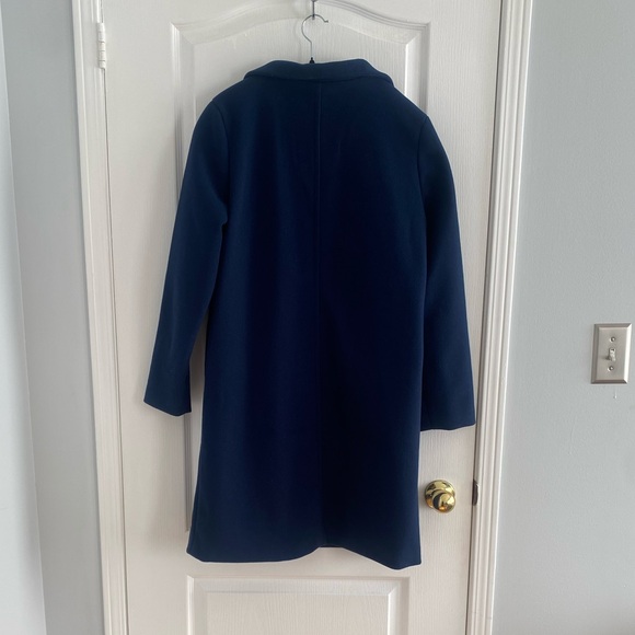 Navy Blue Lapel Trench Coat - Picture 6 of 8